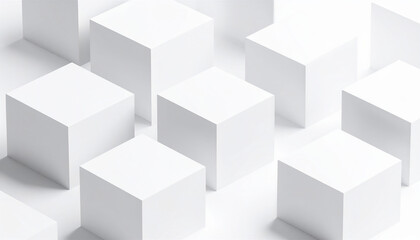 Obraz premium White cube pattern abstract 3D minimal background Generated image