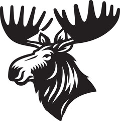 Moose Vector In Black and White