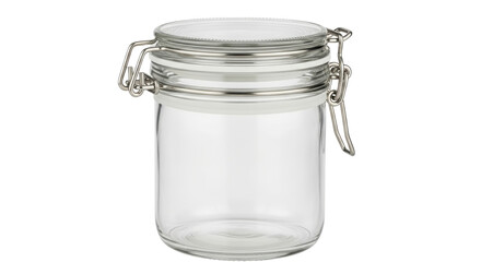 Isolated Empty Glass Jar with Lid