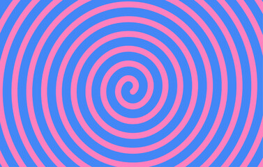 Psychedelic Swirl, Twirl Background, Retro ripple wave line pattern in candy blue pink color. Vector design