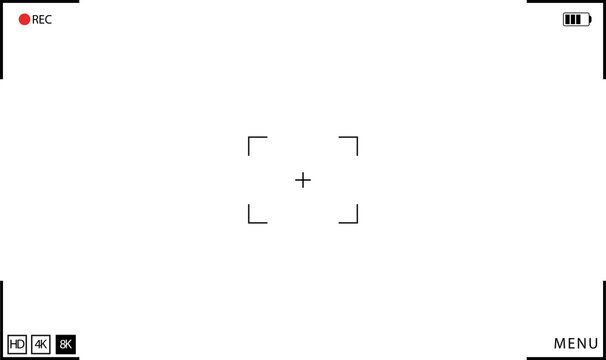 camera viewfinder frame. Camera recording screen template for overlay