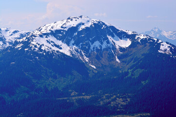 Fototapeta premium photo of snowy mountains in alaska
