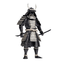 Fototapeta premium Intricate Origami Samurai Warrior in Full Armor