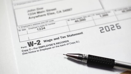 W-2 Tax Form and Tax Statement