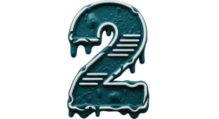 Isolated number two cookie design