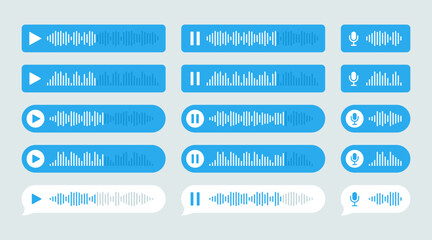 Voice message waveforms displayed in vector format for chat applications