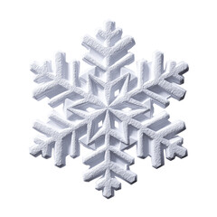Intricate 3D Render of a White Snowflake on Green