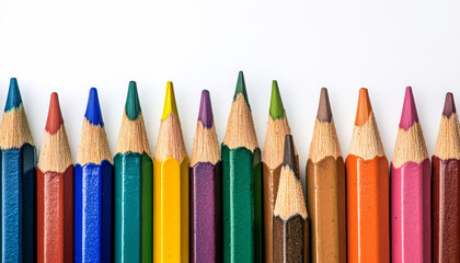 Worn Colored Pencils Art School Background
