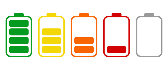 Battery charge level indicator set 