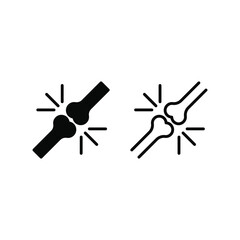 joint bone icon vector design concept silhouette and outline style