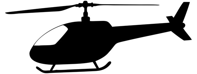 A realistic helicopter full black silhouette vector illustration design