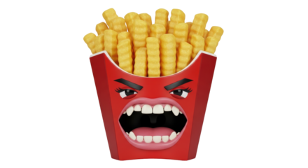 Isolated Angry Fries