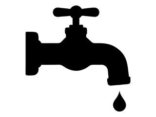 A water tap full black silhouette vector illustration design