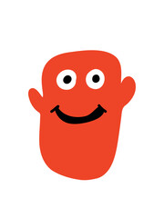 smiling cartoon character on white background vector illustration