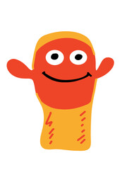 joyful animated character vector illustration
