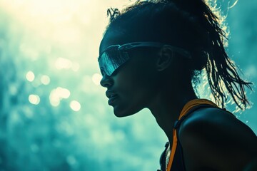 trail running woman athlete prepares for ultra-marathon race in a mountain, Trail running woman athlete gets ready for an ultra-marathon in a mountainous landscape, embodying strength and endurance