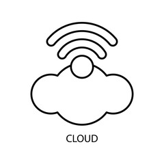 Icon a cloud, isolated against a clean background.
