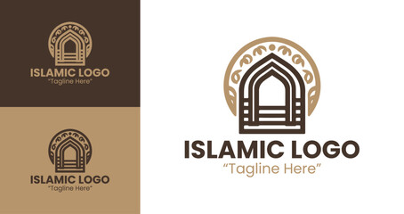 Creative and Modern Islamic Logo Design with Brown and Dark Blue Elements for Professional Branding