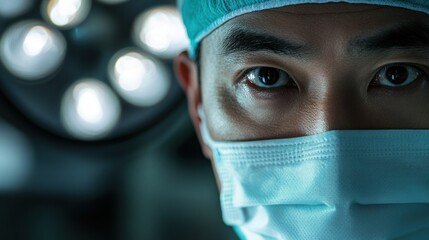 Close-up of focused surgeon