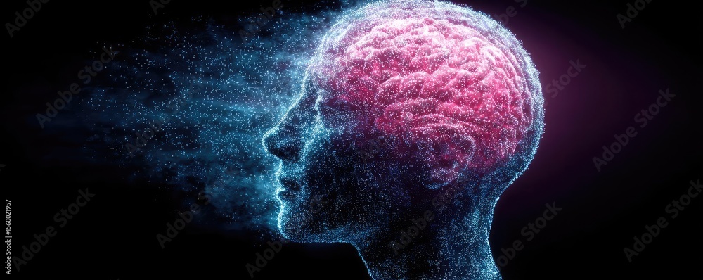 Aufkleber Brain reset concept. Abstract representation of creativity and thought processes.