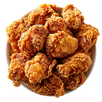 Crispy frish chicken fried with parsley on the transparent background 
