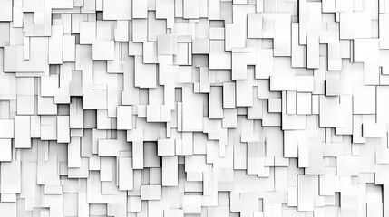Fototapeta premium A white background with many different sized squares arranged in a chaotic pattern all over the image