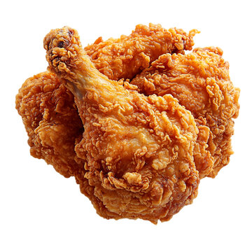 Crispy golden chicken frish parstey garnish isolade on the transparent background 