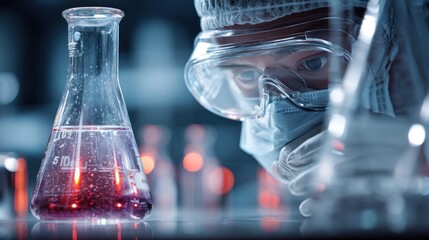 Scientist lab analysis