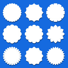 Abstract Glossy Badge Shapes Set – Vector Design Elements for Labels or Emblems