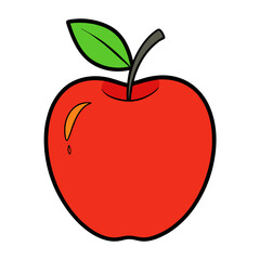 Crayon Apple  Crayon Doodle Icon for Kids  Summer, School, and Playful Vector