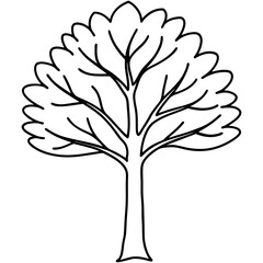 Obraz premium Crayon Tree Crayon Doodle Icon for Kids Summer, School, and Playful Vector