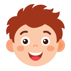 Obraz premium Happy Kid Face Crayon Doodle Icon for Kids Summer, School, and Playful Vector