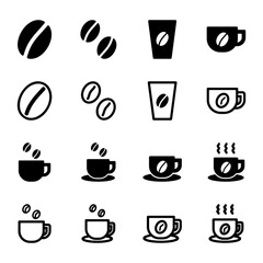 コーヒーのアイコンイラストセット