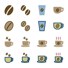 コーヒーのアイコンイラストセット