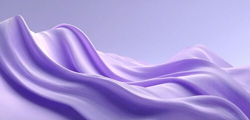 Abstract close up of flowing lavender fabric with soft folds and a gradient light purple background
