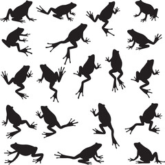 Obraz premium set of frog silhouettes 100% fully editable file