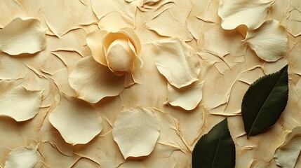 Aerial Textured Background with Embedded Petal or Leaf Artisanal Touch