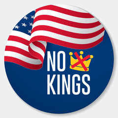 no kings in America pin button vector design