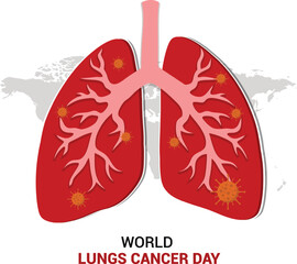 Vector illustration of World Tuberculosis Day, front-view-lungs
