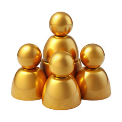 Golden team leader high quality 3d rendering icon representing leadership and teamwork in business or society land transportation isolated on white background