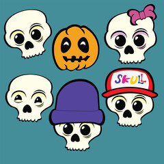 cute skull heads 