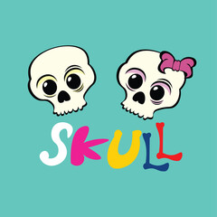 cute skull heads boys and girl
