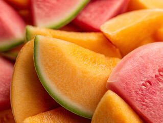 Vibrant and Refreshing Sliced Melons A Delicious Summer Fruit Medley 18546920 1