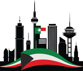 Obraz premium This collection of images showcases architectural landmarks and cultural symbols of Qatar, including buildings, a falcon