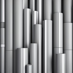 Obraz premium Abstract Background of Gray Cylinders Industrial Design Texture