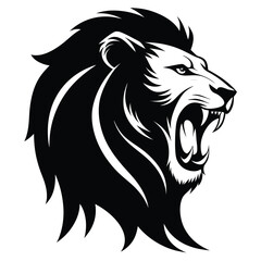 Fototapeta premium Bold Lion Head Vector Art Striking Design for Logos, Mascots, and More - Symbolizing Strength, Courage, and Power with Majestic Feline Portrait
