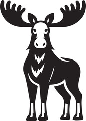 Moose Vector In Black and White
