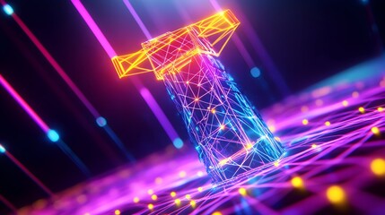Neon Hammer Metaverse Network Cyber Construction