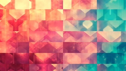 Vibrant abstract background with overlapping geometric blocks in warm to cool color gradient tones. - Powered by Adobe