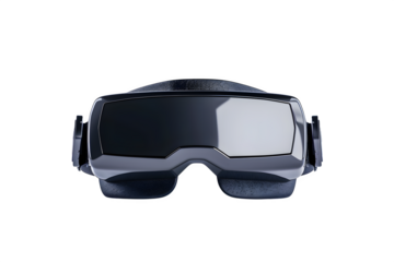 FPV drone goggles headset Dark background and asymmetrical layout and high detail surface. Ready for presentations and creative projects. High resolution and print ready. Rendered with realistic text